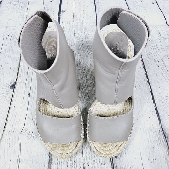VINCE | Spencer leather open toe espadrille wedge sandals - Picture 4 of 12